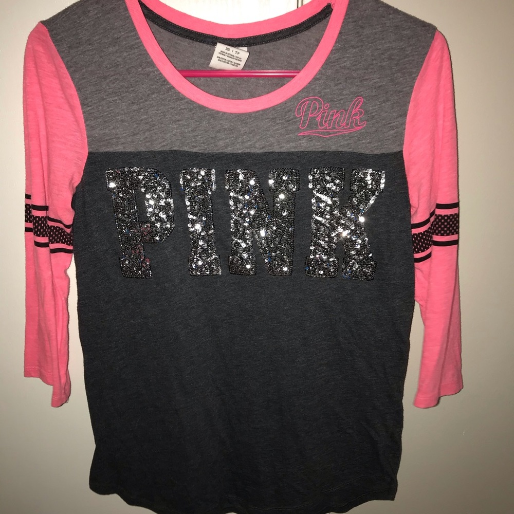 Pink Vs Three Quarter Sleeve Shirt